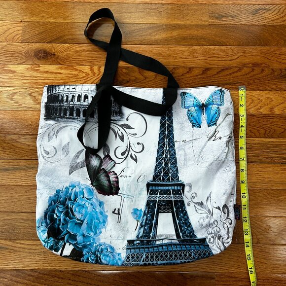 NWOT ICOLOR Paris Tote Bag and Pouch Combo - Beach Grocery Shopping Reusable - Picture 3 of 10